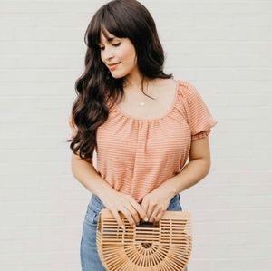 Madewell Texture and Thread Peasant Top NWT S